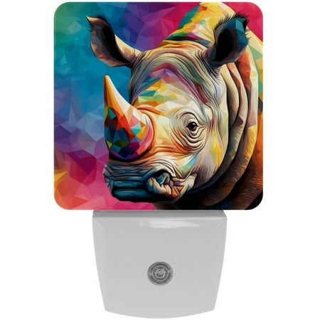

Rhinoceros LED Square Night Light - Small and Bright Square-shaped LED Night Light for Bedroom Bathroom and Hallway - Compact Plug-in Nightlight with Auto on/Off Sensor