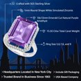 thumbnail image 2 of Gem Stone King 925 Sterling Silver Purple Amethyst Ring for Women (15.50 Cttw, Emerald Cut 18X13MM, Gemstone Birthstone, Available in Size 5, 6, 7, 8, 9), 2 of 5
