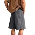 thumbnail image 5 of DODADAWANJ Mens Striped Shorts Big and Tall Wide Leg Baggy Short Comfort Elastic Waist Knee Length Shorts with Drawstring XXXL, 5 of 9