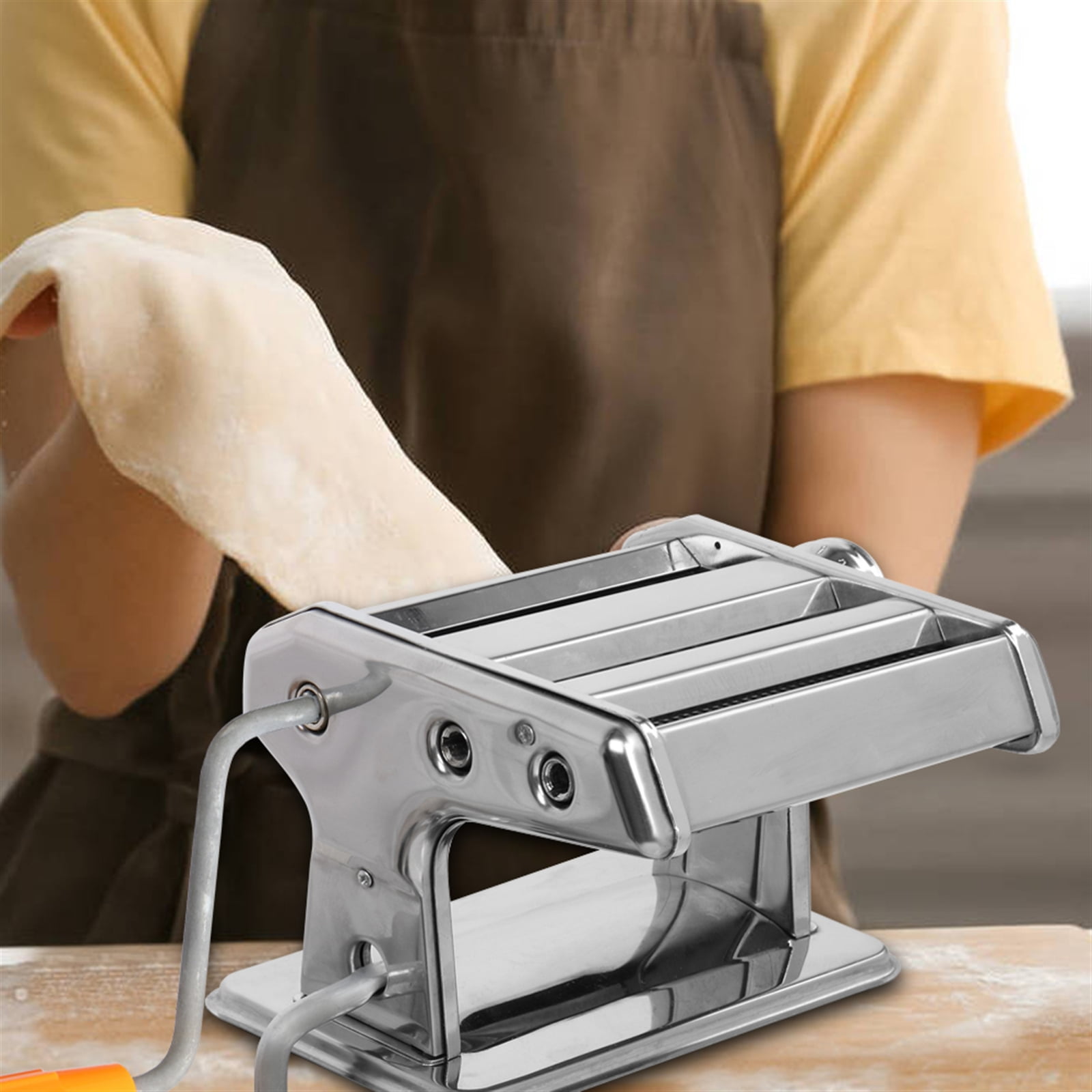 NEW Italian Traditions Homemade Stainless Hand Crank Traditional Pasta  Machine