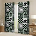 thumbnail image 2 of Rustic Cabin Lodge Curtains, Bear Deer Blackout Curtains, Country Forest Hunting Wild Animal Curtains & Drapes Retro Plaid Patchwork Window Curtains Farmhouse Decoration, 42"Wx63"L 2 Panels, 2 of 5