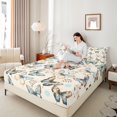 thumbnail image 4 of Castle Fairy Flying Butterflies 4-Piece Full Size Sheets for Children Women Girls,Vintage Flower Bed Sheets,Watercolor Gradient Lightweight Sheet Sets,Super Cozy Room Decor, 4 of 7