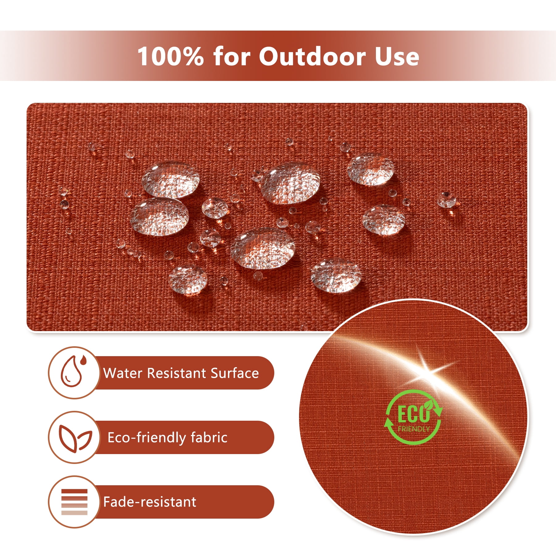 Goodgoods 20" x 21.5" Indoor & Outdoor Deep Seat Chair Cushions with Fasteners, Water & Fade Resistant, Quarry Red