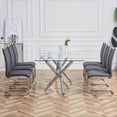 thumbnail image 5 of SUDICA Dining Side Chairs Set of 2 Dark Gray PU Leather Upholstered with Chrome Metal Legs for Kitchen Dining Room, 5 of 10