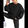 thumbnail image 3 of Sudadera con Capucha de Gran Tamaño para Mujer, Suéteres de Larga con Cuello Redondo de , Conjuntos Cómodos de Moda de Otoño. Negro XXL, 3 of 9