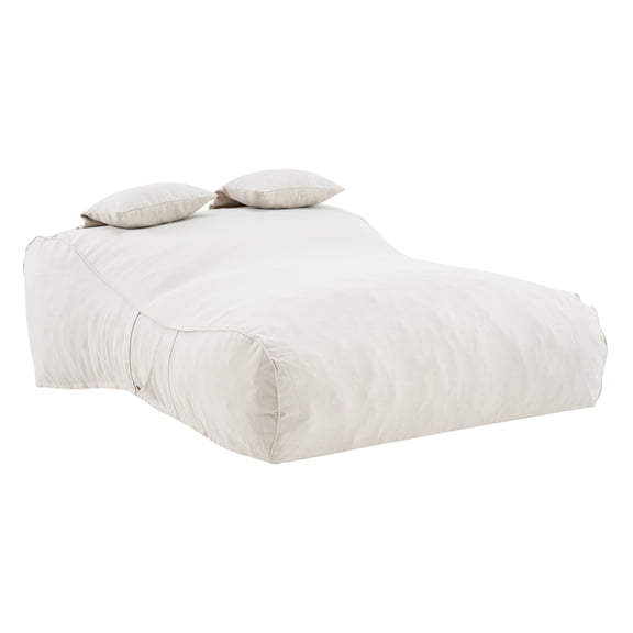 Christopher Knight Home 73" Outdoor Patio Bean Bag Daybed for 2 People with Pillows, Beige