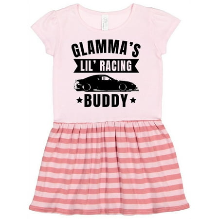 

Inktastic Glammas Lil Racing Buddy Gift Toddler Girl Dress