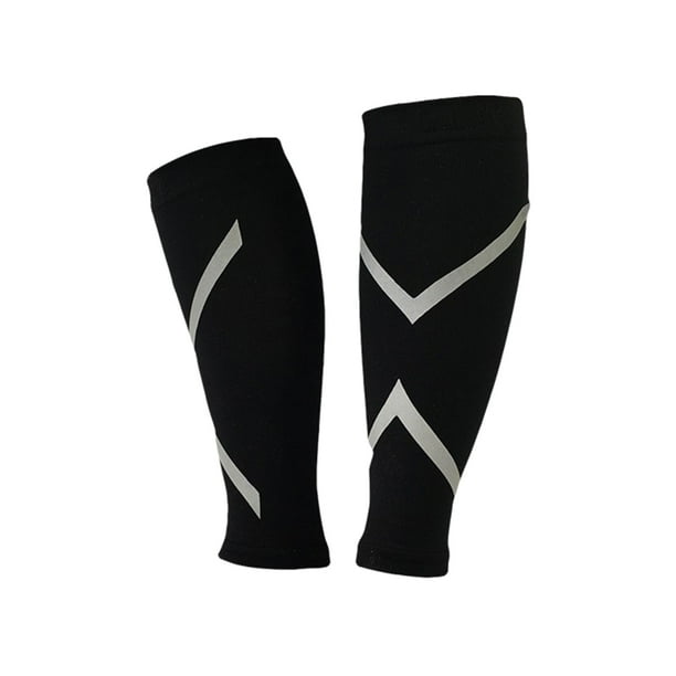 1 par de mangas de compresión para pantorrillas, soporte para piernas, para dolor de espinilla, recuperación del dolor de pantorrilla, correr, ciclismo y viajes - Talla XL (negro)