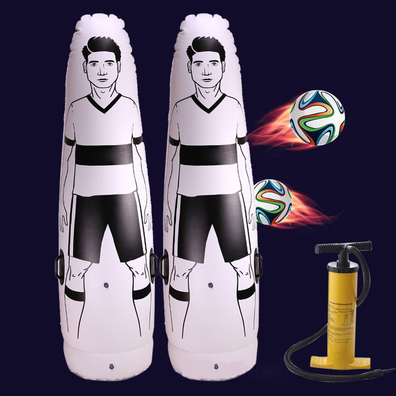 1x Inflatable Football Training Goal Keeper Tumbler Air Soccer Train Dummy 1.75m 