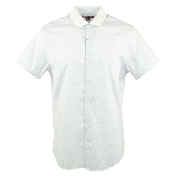 Men's Slim Fit Short Sleeve Woven Shirt-B-XL