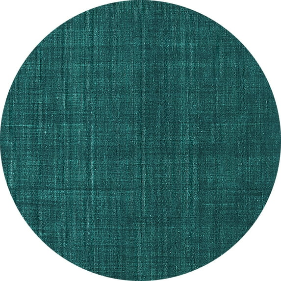 Ahgly Company Indoor Round Oriental Turquoise Blue Industrial Area Rugs, 3' Round