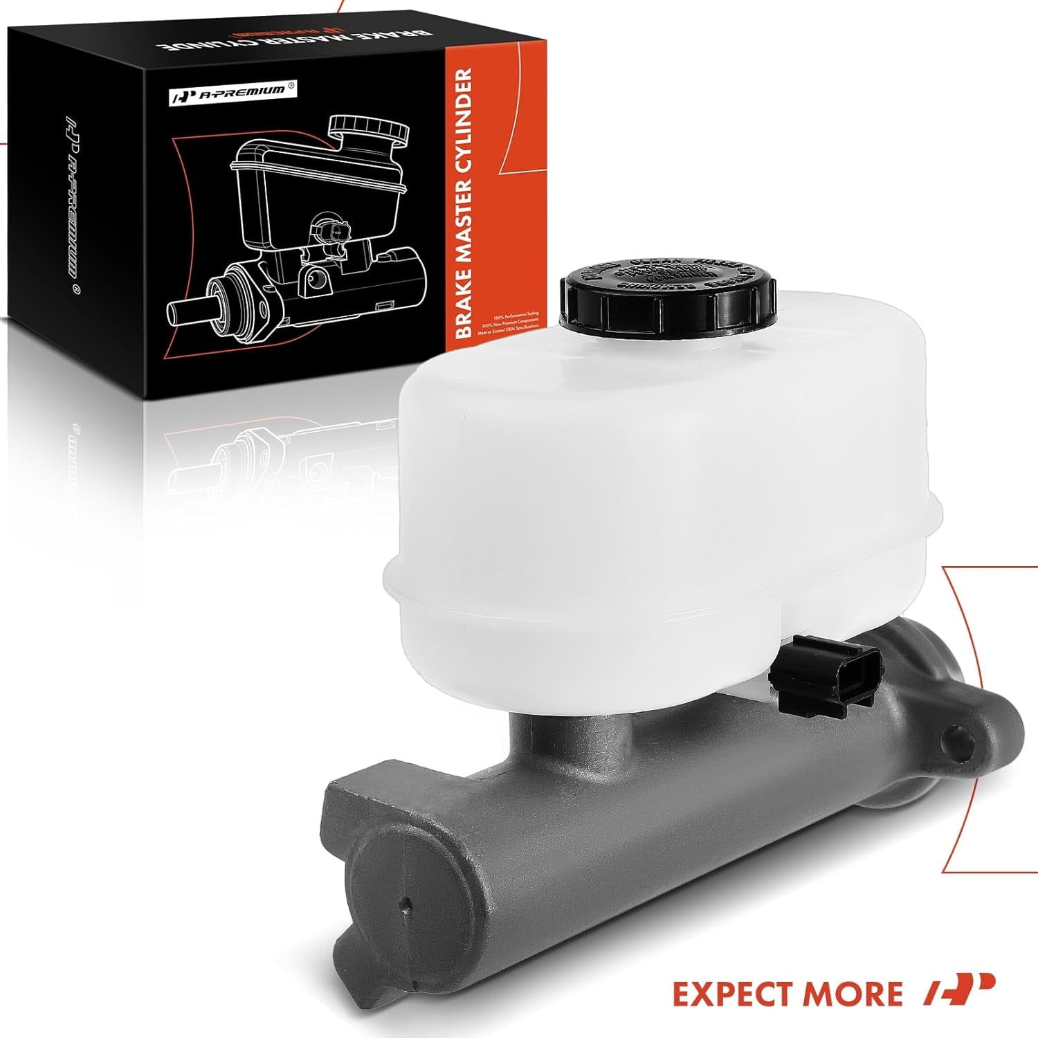 A-Premium Brake Master Cylinder with Reservoir and Cap Compatible with Ford Vehicles - For F-250 F-350 F-450 F-550 Super Duty, F53, E-550 Econoline Super Duty - Replaces M630227, 132885