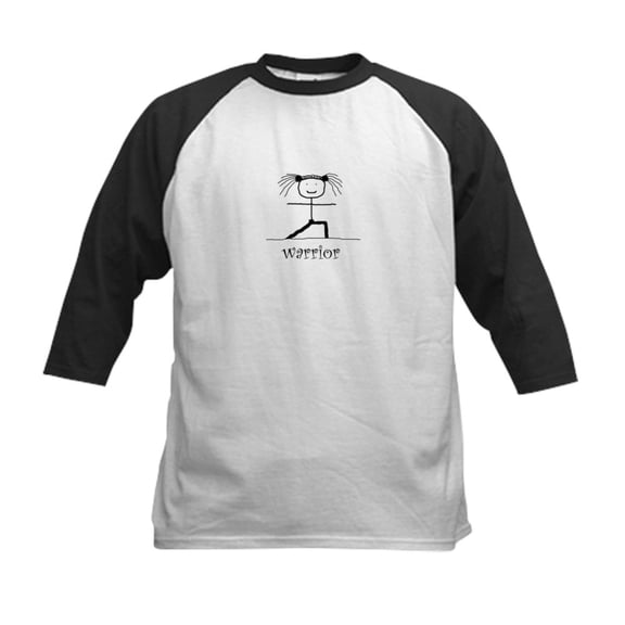CafePress - Warrior Yoga Pose: Kids Baseball Jersey - Kids Cotton Baseball Jersey, 3/4 Sleeve Shirt