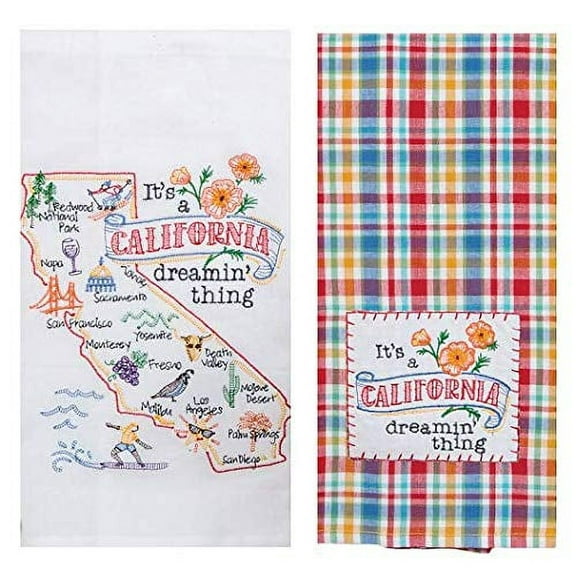Kay Dee 2 Piece Home State of California Kitchen Dish Towel Bundle of 2