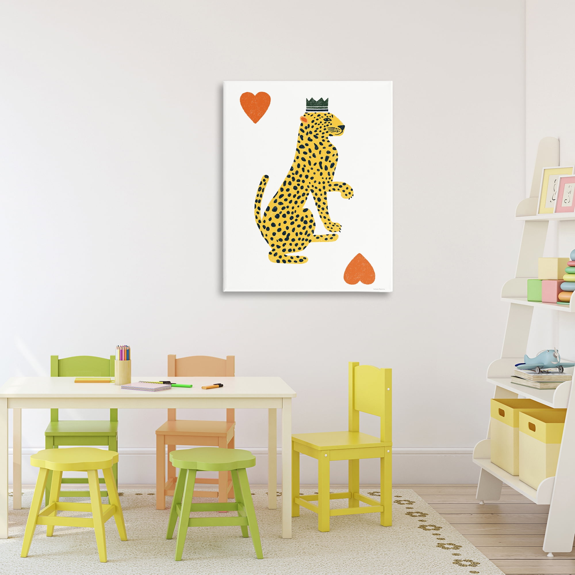 Leopard & Hearts Card Canvas Wall Art, design by Svetlana Aleynikova