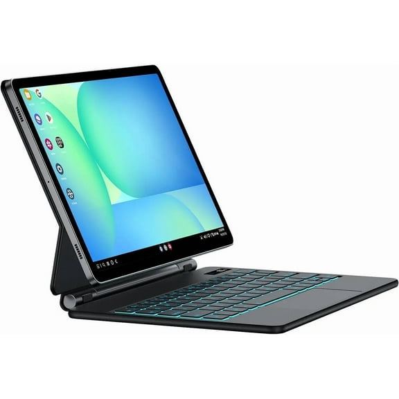 Magic Keyboard Case for Samsung Galaxy Tab S10 Lite S10 FE S9 FE 5G 10.9" S9 S8 S7 11", Magnetic Stand Wireless Backlit Trackpad Keyboard, Shortcut Keys S Pen Slot Battery Display