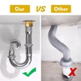 thumbnail image 2 of Stainless Steel P-Trap - 1 1/4 Inch Bathroom Basin Sink Waste Trap with Reducing Washer, Matte Black, 2 of 7