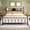 Black, variant on King Size Metal Platform Bed Frame with Storage Headboard, Charging Station and LED Light, Heavy-Duty Support, No Box Spring Needed, Noise Free, White