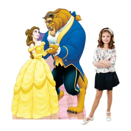 Disney Belle Cardboard Stand - Belle and Beast (Beauty and the Beast) Cardboard Stand-Up, 5ft