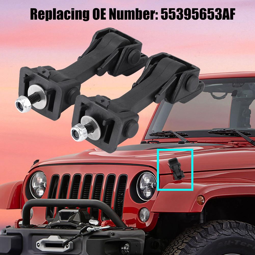 OTVIAP Hood Latch Bracket for Jeep Wrangler JK,Hood Latch Catch,2 Set