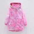 thumbnail image 2 of DJDLJWCJ Girls Windbreaker Jacket Cute Print Fleece Lined Windproof Winter Coat Thickened Thermal Jacket Pink Size 4T, 2 of 7