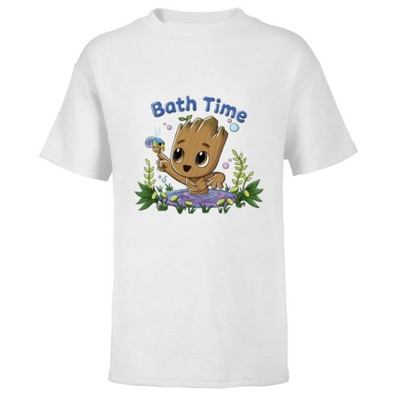 Marvel Studios I Am Groot Bath Time - Short Sleeve T-Shirt for Kids - Customized-White