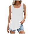 thumbnail image 2 of Women Tank Tops Summmer Sleeveless Tops Shirt Summer Women Solid Color Round Neck Sleeveless Casual Tee Tank Beach Vacation Clothes for Women S-2XL, 2 of 9