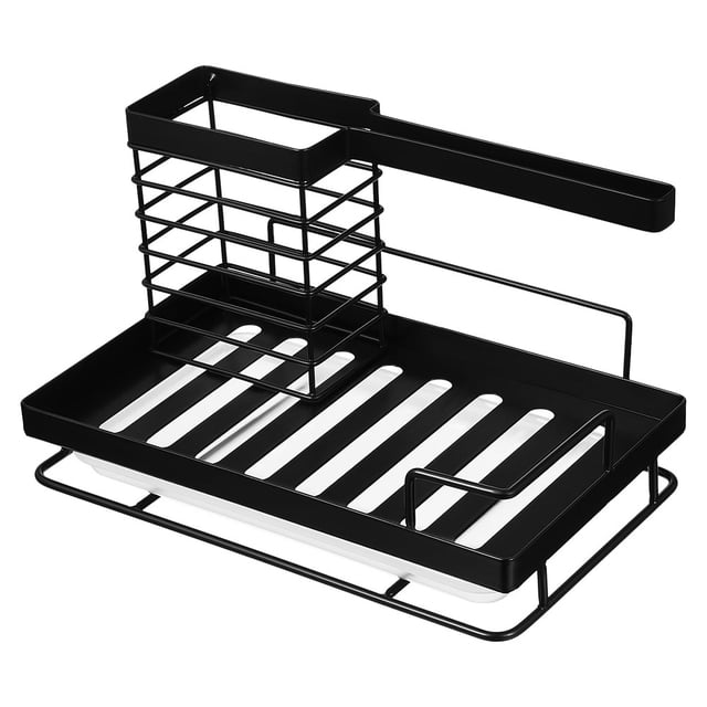 CRAFTHROU Organizador Negro Para Fregadero De Cocina Con Soporte Para Esponja Y Almacenamiento Fácil