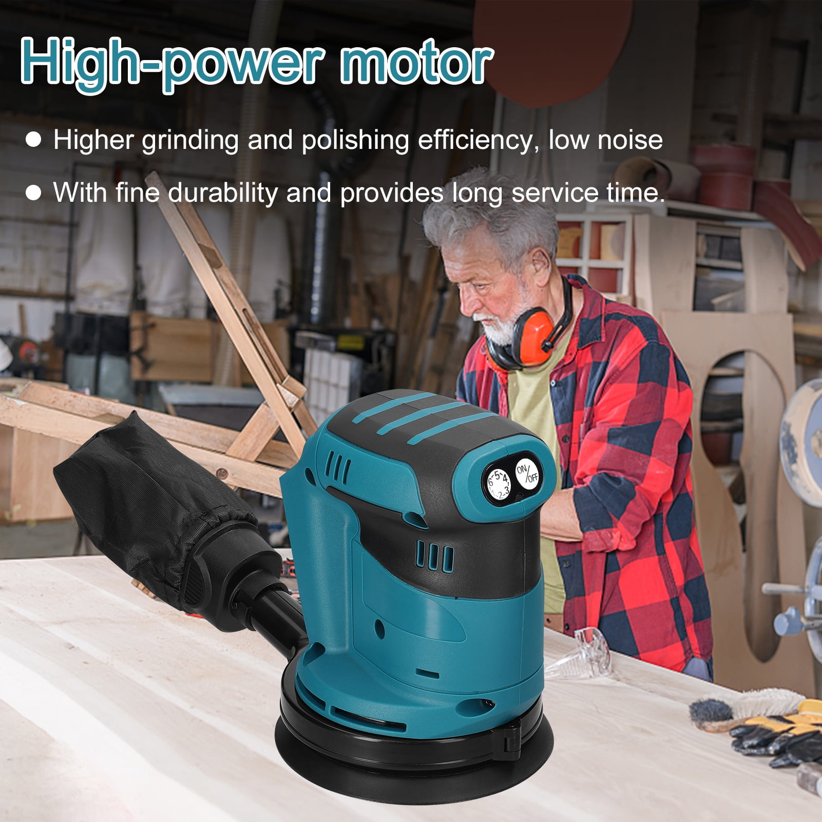 Polishers,Wood Tool Car 6 Speed Wood Metal 6 Orbital Sander Polisher Wood Metal Sander Wood Tool 125mm Motor Car Polisher Adjustable Sander Metal 125mm Rusuo Mewmewcat Cousopo Dsfen