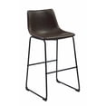 thumbnail image 2 of Michelle Armless Bar Stools Two-tone Brown and Black (Set of 2), 2 of 2