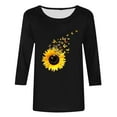 thumbnail image 4 of LiMoi Womens Tops Casual V Neck 3/4 Sleeve Womens Tops Oversized Top Print T Shirts New & Trending, 4 of 5