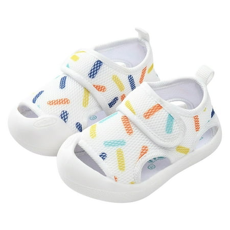 Summer infant Toddler Girls Boys Soccer Slides Boys Shoes Sandals Flat Sandals for Children Bottom Non Slio Half Boys Sandals Size 1 Open Toe Slip Breathable Boys Slip on Sandals Soft Shoes