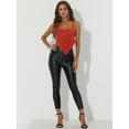 thumbnail image 3 of DARING DIVA Women's Spaghetti Straps Criss Cross Crop Sequin Top for Party M Red, 3 of 6