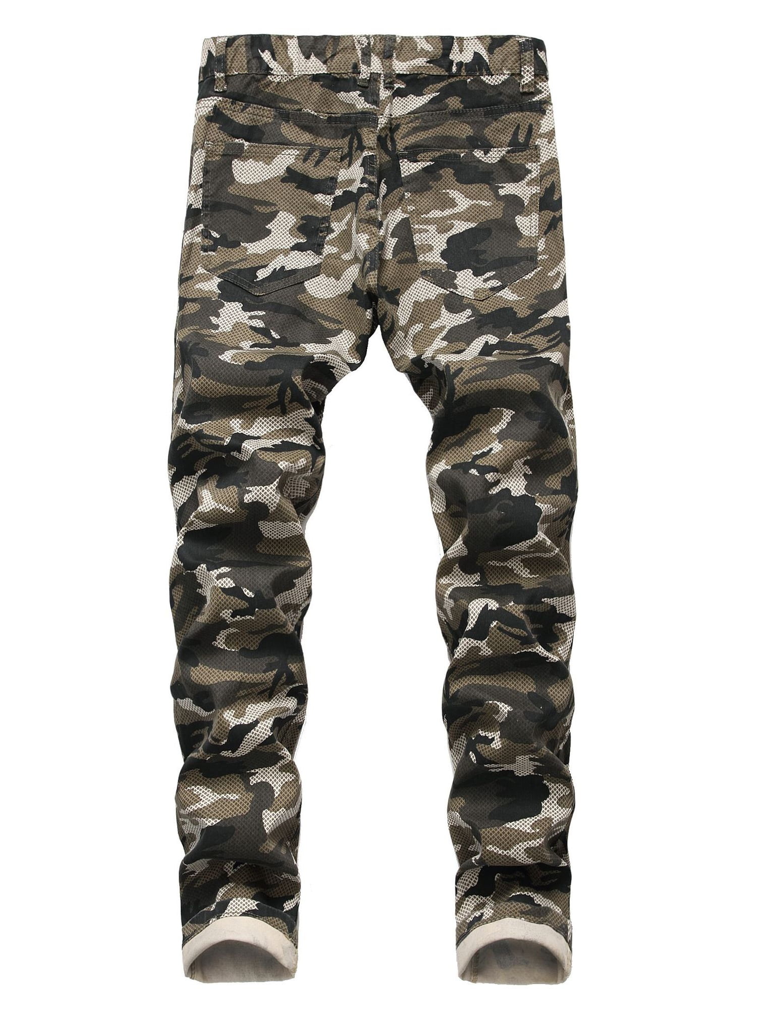 mens skinny camo trousers