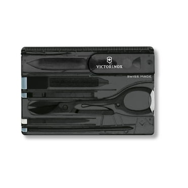 Victorinox Swiss Card Classic Swiss Army Knife, 10 Functions, Swiss Made Wallet Companion with Small knife, Scissors and Pressurized Ballpoint Pen - Onyx