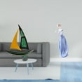 thumbnail image 2 of CoudarTitie Iron Sailboat Ceramic Girl Sculpture Tabletop Ornament Porcelain Lady Statue Feng Shui Decor Collection Modern Decorative Figurine for Table Centerpiece Desk Bookshelf Shelf Porch, 2 of 8
