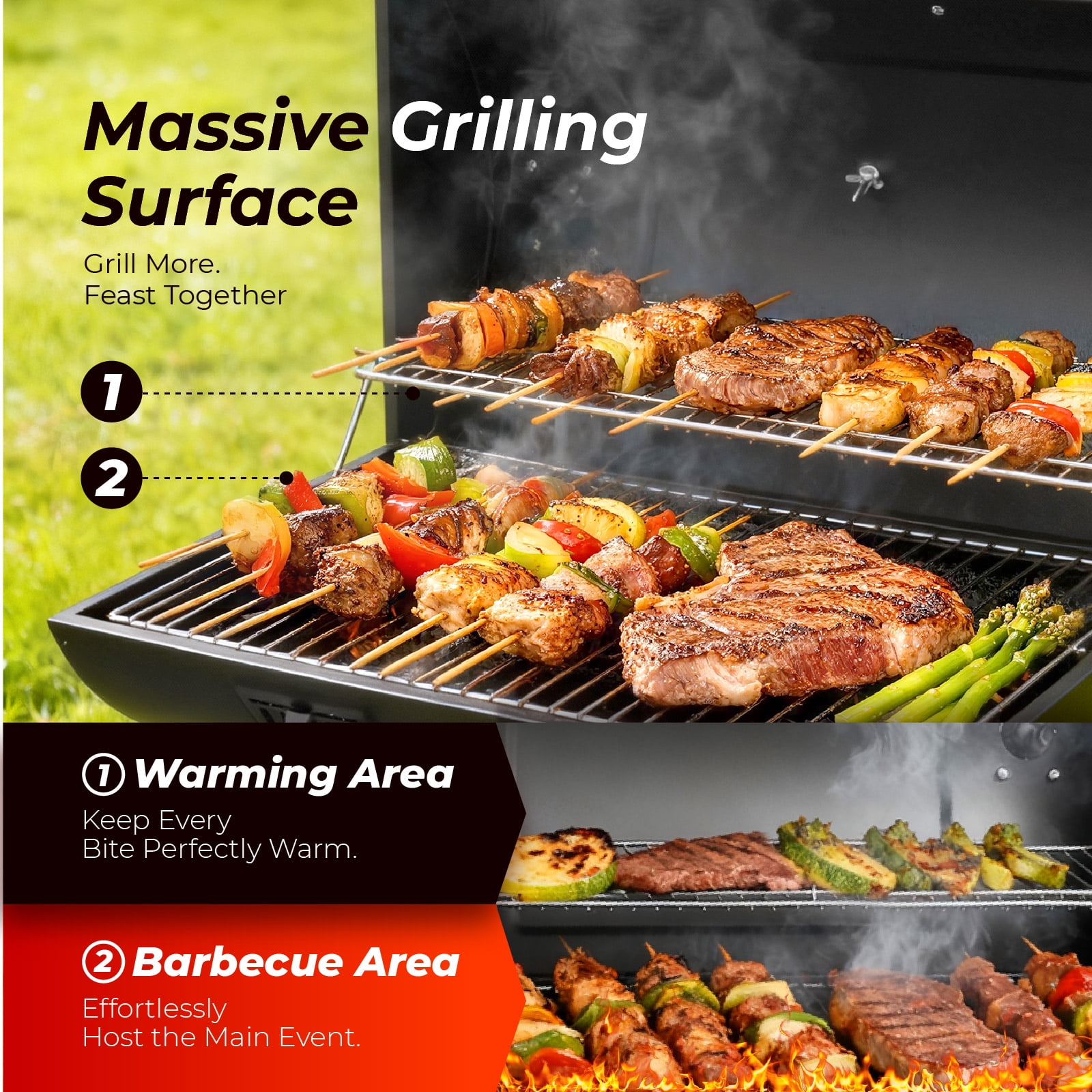 Zimtown BBQ Charcoal Grill Outdoor Barbecue Pit Barrel Charcoal Grill Smoker for Patio Backyard