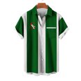 thumbnail image 2 of Mens Manga Corta Botón Abajo Camisas, Cuello de Vuelta Navidad Impresa Blusa, Top de Moda Casual, 2 of 4