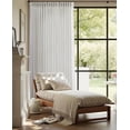 thumbnail image 6 of Beige White Pinch Pleated Linen Curtains 80 Inch Length 2 Panels for Living Dining Room Ivory Cream Light Filtering Textured Semi Sheer Pleated Privacy Drapes for Modern Window Back Tab with Hooks, 6 of 9