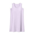 thumbnail image 5 of Antinious Womens Casual Nightdress Pajama Tank Tops Solid Sleeveless Crew Neck Long Sleepdress With Built In Bra,Holiday!Nightgowns for Women,Women Pajama Dress,Purple,M, 5 of 5