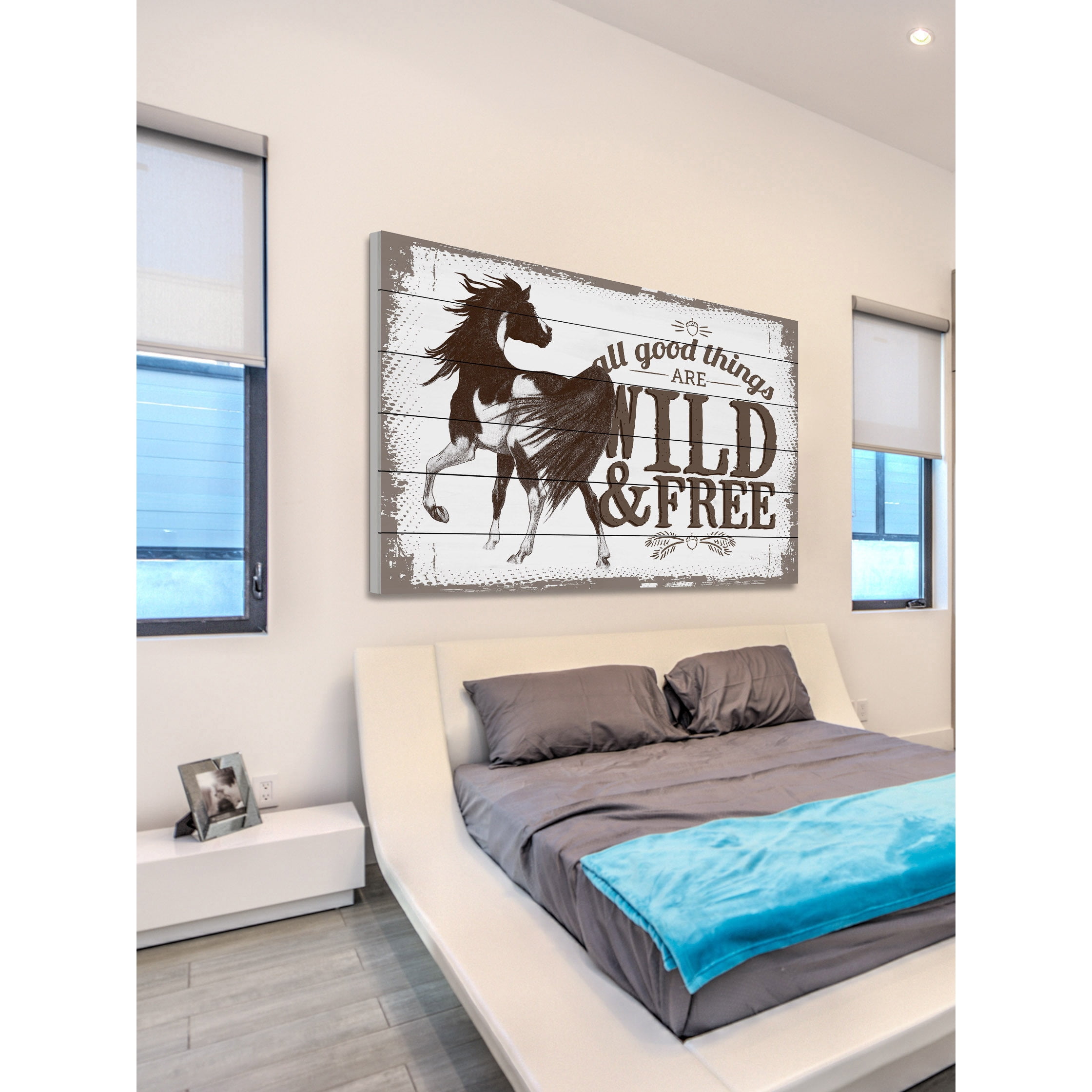 "Wild and Free" Painting Print on White Wood