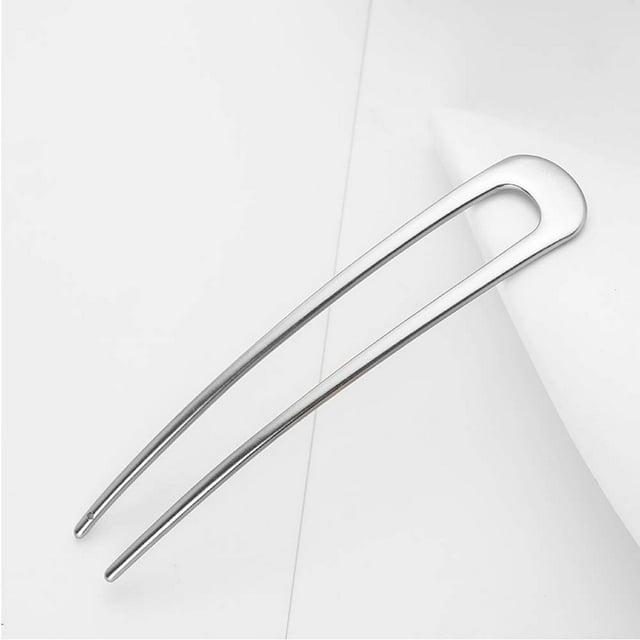 4 Pieces U-Shaped Hairpin French Style Hair Stick Metal Hair Pin