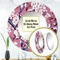 thumbnail image 3 of Designart "Whispering Sakura Blossoms I" Floral White Large Round Mirror - Round Bedroom Mirror Wall Decor - Traditional Round Printed Mirror - 23" x 23", 3 of 6