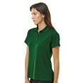 thumbnail image 2 of Paragon Women's Saratoga Performance Mini Mesh Polo, 100% Polyester Tee 4-Button Placket Shirts, Forest Green, L, 2 of 4