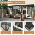 thumbnail image 5 of Mondawe 12 ft. x 14 ft. Outdoor Aluminum Frame Galvanized Steel Roof Wall Mounted Gazebo with Curtains and Netting, 5 of 10