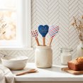 thumbnail image 5 of Cook with Color 3-Piece Heart Spatula Set, Silicone Baking Tools with Wood Handles, Let Freedom Ring Patriotic, 5 of 5