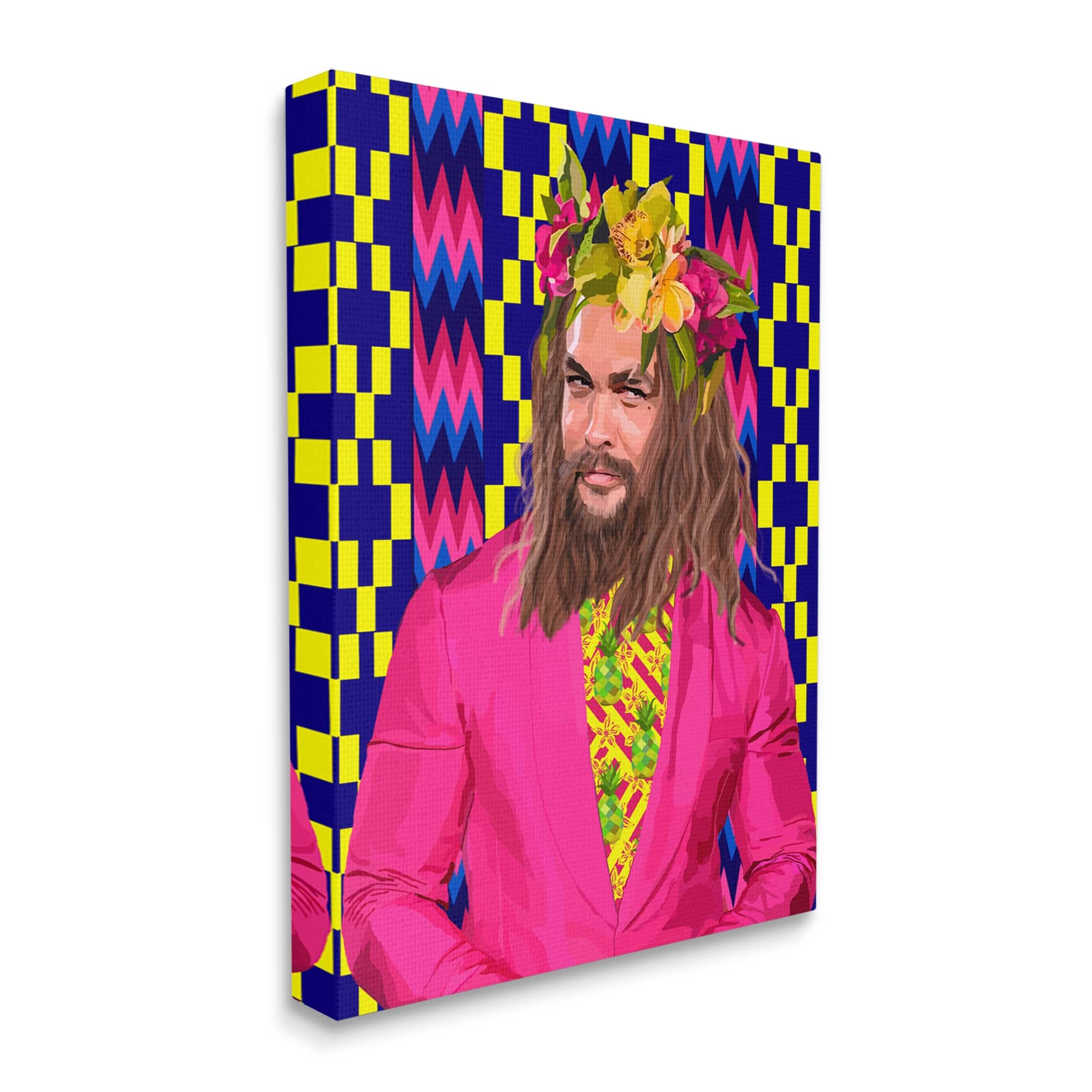 Stupell Industries Bold Patterned Actor Portrait Abstract Painting Gallery Wrapped Canvas Print Wall Art
