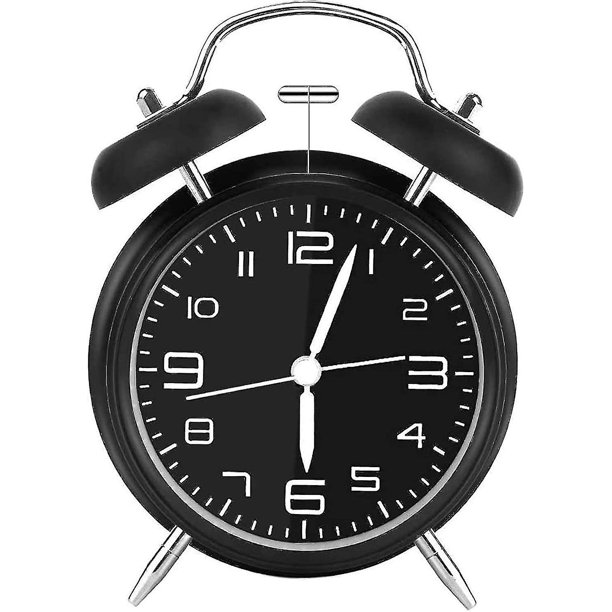 Reloj despertador de doble campana, reloj despertador retro, reloj despertador analógico silencioso para dormitorio y sala de estar.