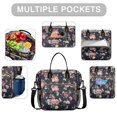 thumbnail image 3 of Floral and Skull Pattern Insulated Tote - Waterproof Cooler Bag for Daily Use, 3 of 6