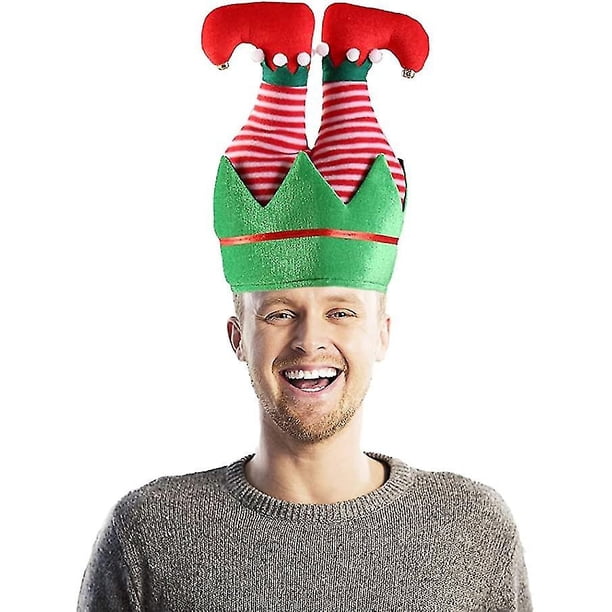 Gorro de Navidad, Gorro de Elfo de Navidad con Campanas, Gorro de Papá Noel, Gorro de Vacaciones de Navidad, Suministros para Fiestas navideñas, Pantalones de Elfo, Sombreros para Divertidas